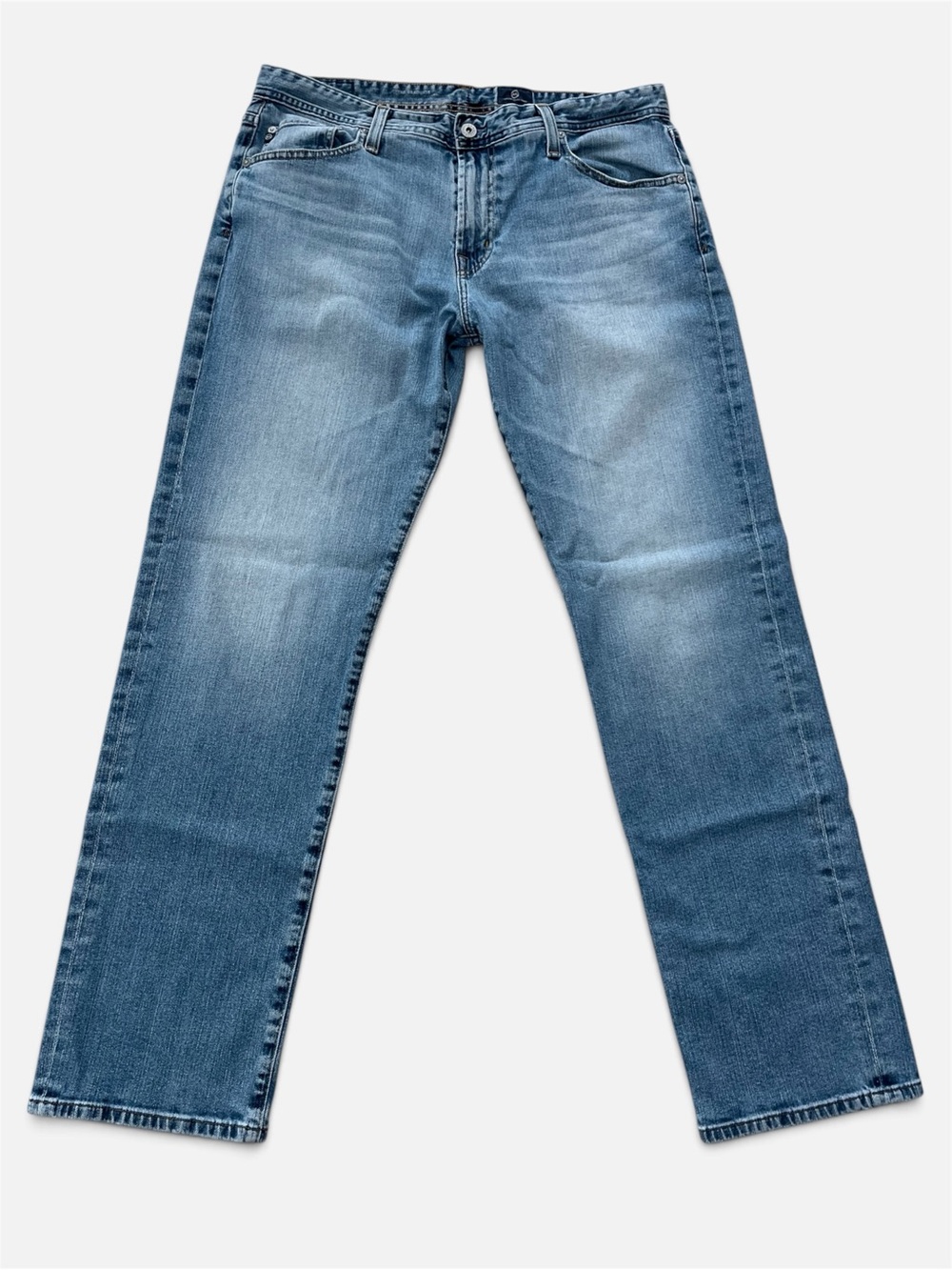 Ag Adriano Goldschmied Light Blue Straight-Leg Jeans Graduate